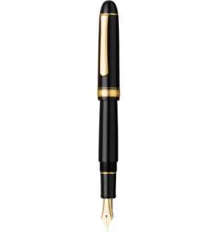 Platinum #3776 Century Black with Gold Trim Fountain Pen