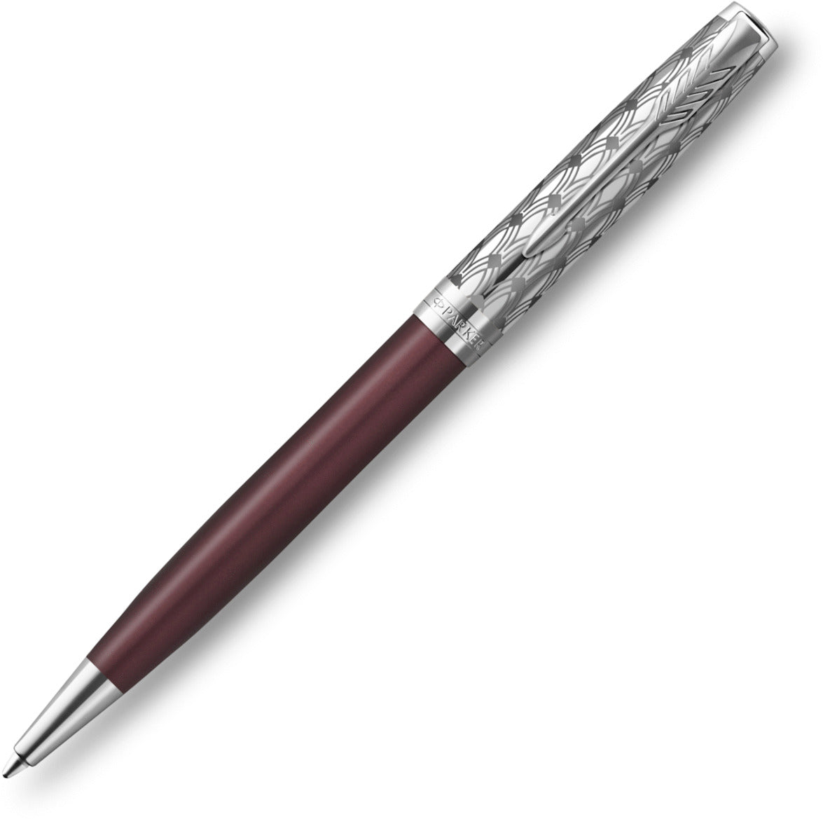 Parker Sonnet Premium Metal & Red Ballpoint Pen | Pen Store | Pen Place