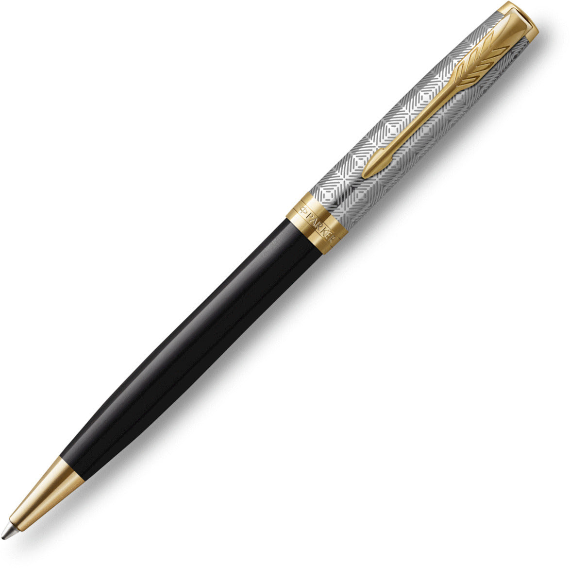 Parker Sonnet Premium Metal & Black Ballpoint Pen | Pen Store | Pen Place