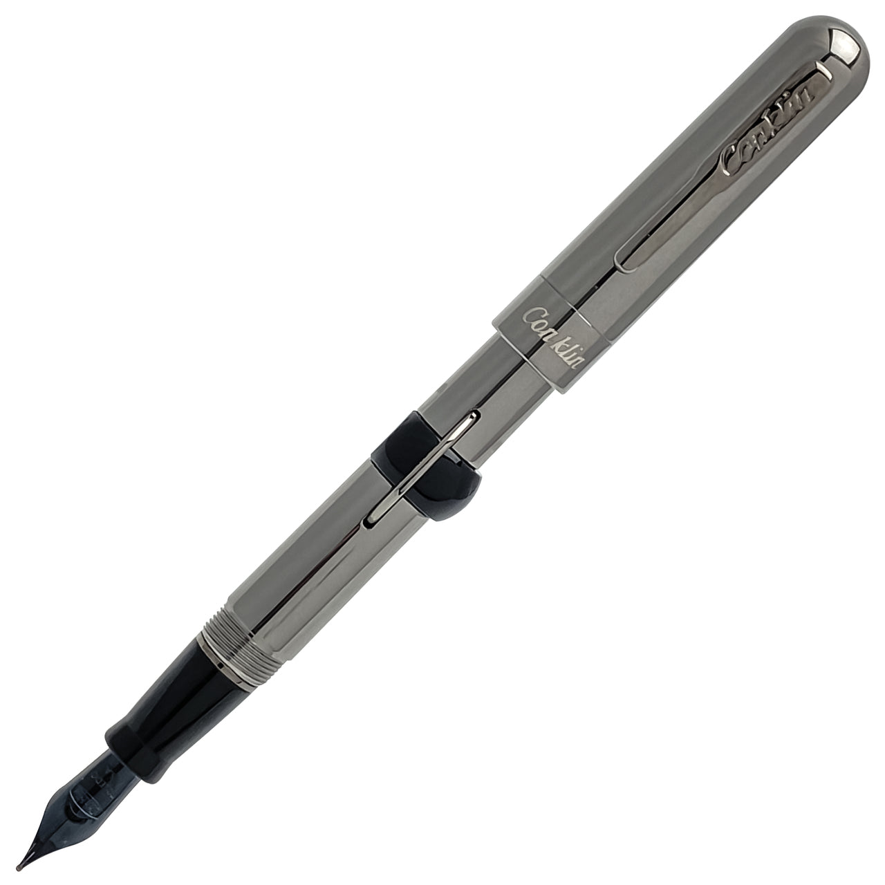 Conklin Mark Twain Crescent Filler Gunmetal Fountain Pen | CK71138 | Pen Place