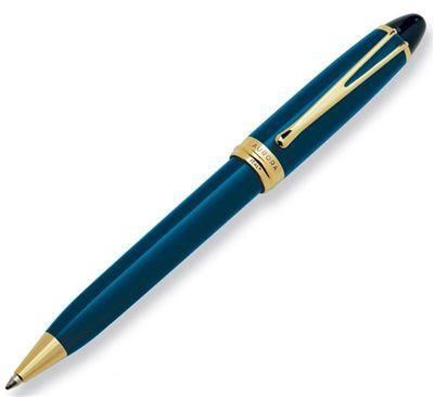 Aurora Ipsilon DeLuxe Blue/Gold Ballpoint Pen | B32/B | Pen Place