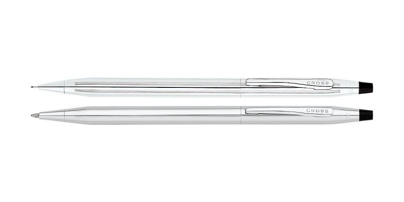 Cross Classic Century Lustrous Chrome Ballpoint Pen and 0.7mm Pencil Set | 350105 | Pen Place