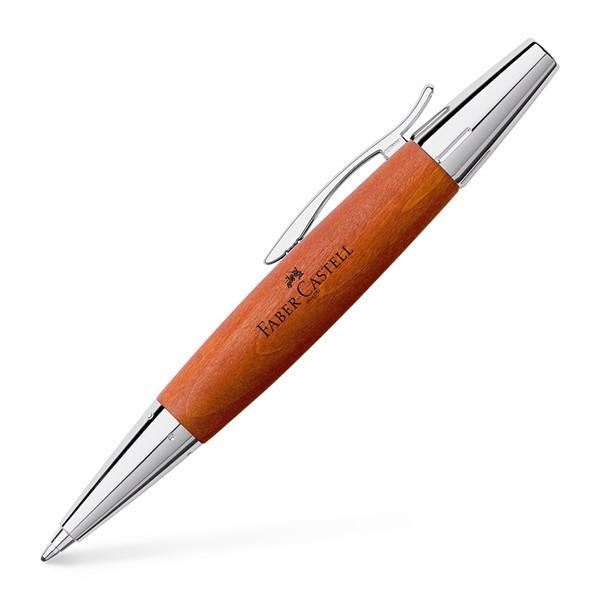 Faber-Castell Emotion Wood and Polished Chrome Brown Ballpoint Pen | 148382 | Pen Place