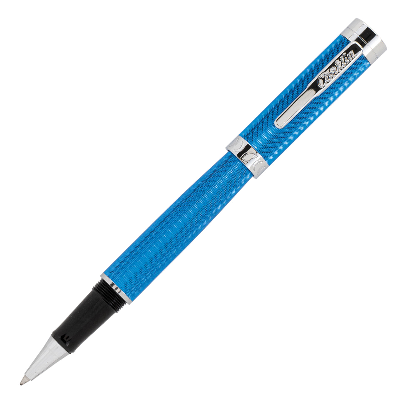 Conklin Herringbone Signature Blue Rollerball Pen