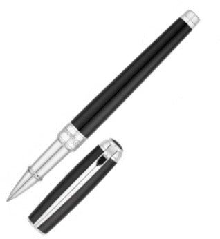 ST Dupont Line D Medium Black & Chrome Rollerball Pen | 412100M | Pen Place