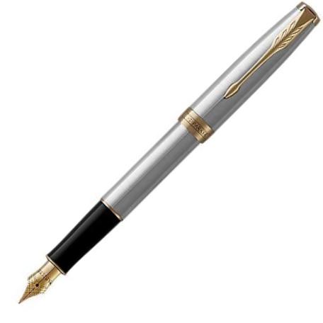 Parker Sonnet Stainless Steel GT Fountain Pen | Pen Place | Pen