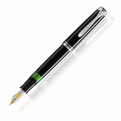 Pelikan Souveran 805 Black/Silver Fountain Pen | 925438 | Pen Place
