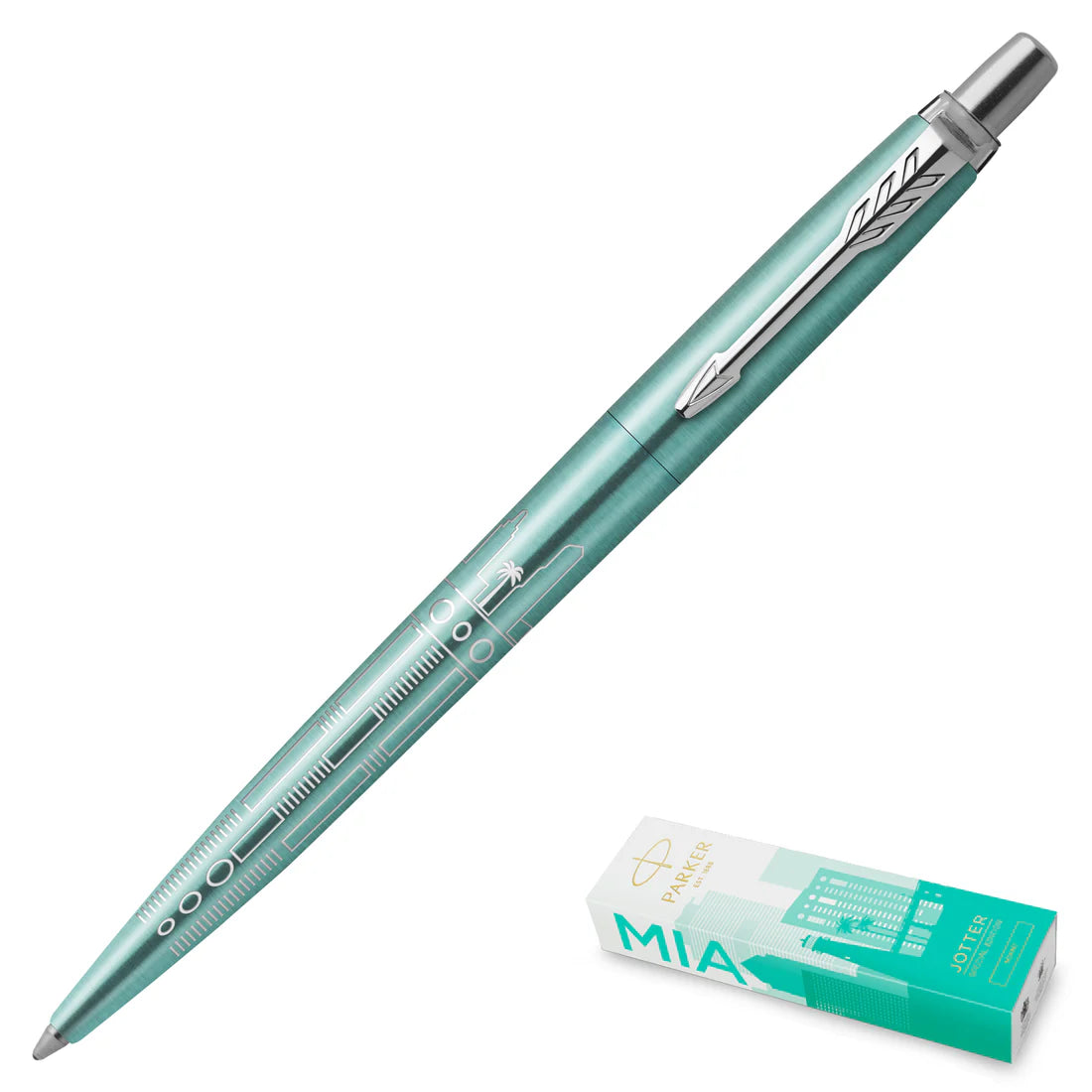 Parker Jotter Special Edition Miami Chrome Trim Ballpoint Pen