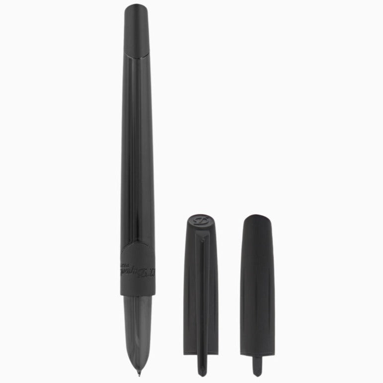 ST Dupont Defi Millenium Shiny Black & Matte Black Trim Fountain Pen