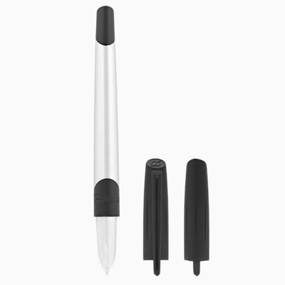 ST Dupont Defi Millenium Brushed Chrome & Matte Black Trim Fountain Pen