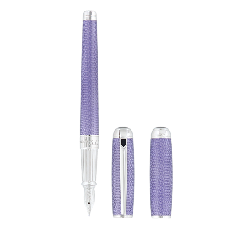 ST Dupont Velvet Firehead Guilloche Lilac Fountain Pen