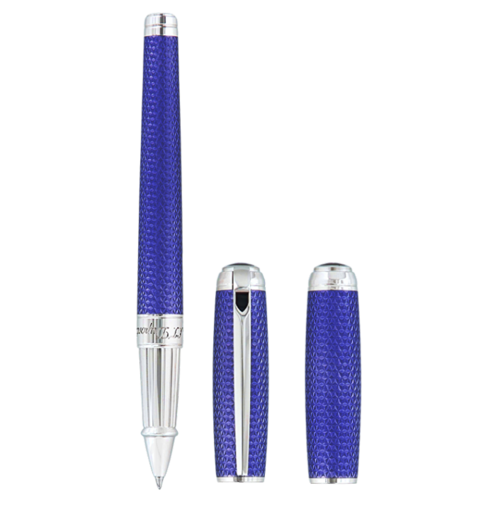 ST Dupont Velvet Firehead Guilloche Ocean Blue Rollerball Pen