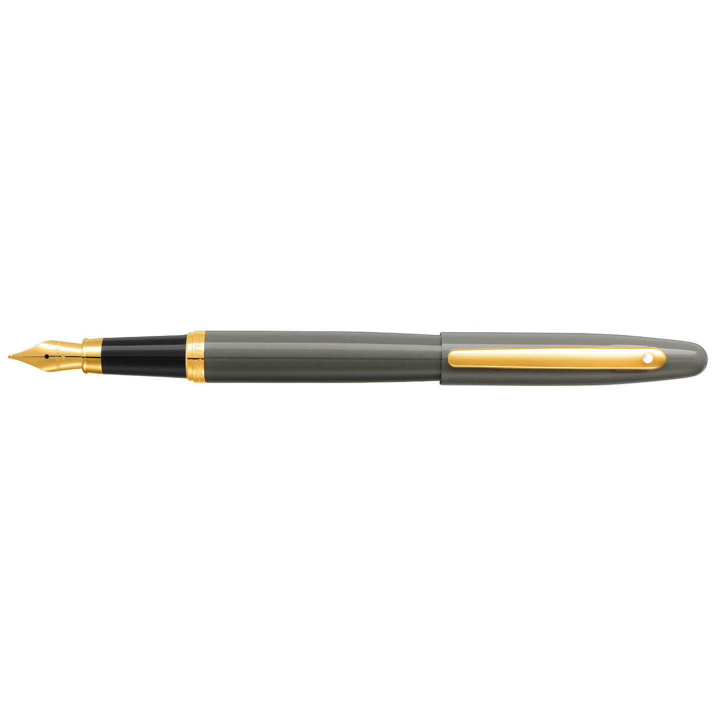 Sheaffer VFM Light Gray and PVD Gold Trim Fountain Pen