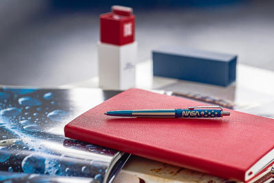 Blue Titanium Nitride Astronaut Space Pen with NASA Worm Logo - Special Edition