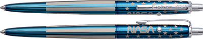 Blue Titanium Nitride Astronaut Space Pen with NASA Worm Logo - Special Edition