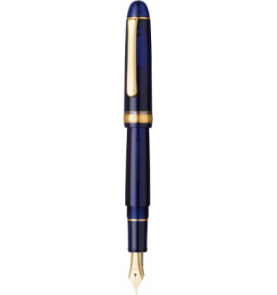 Platinum #3776 Century Chartres Blue with Gold Trim #51 Fountain Pen