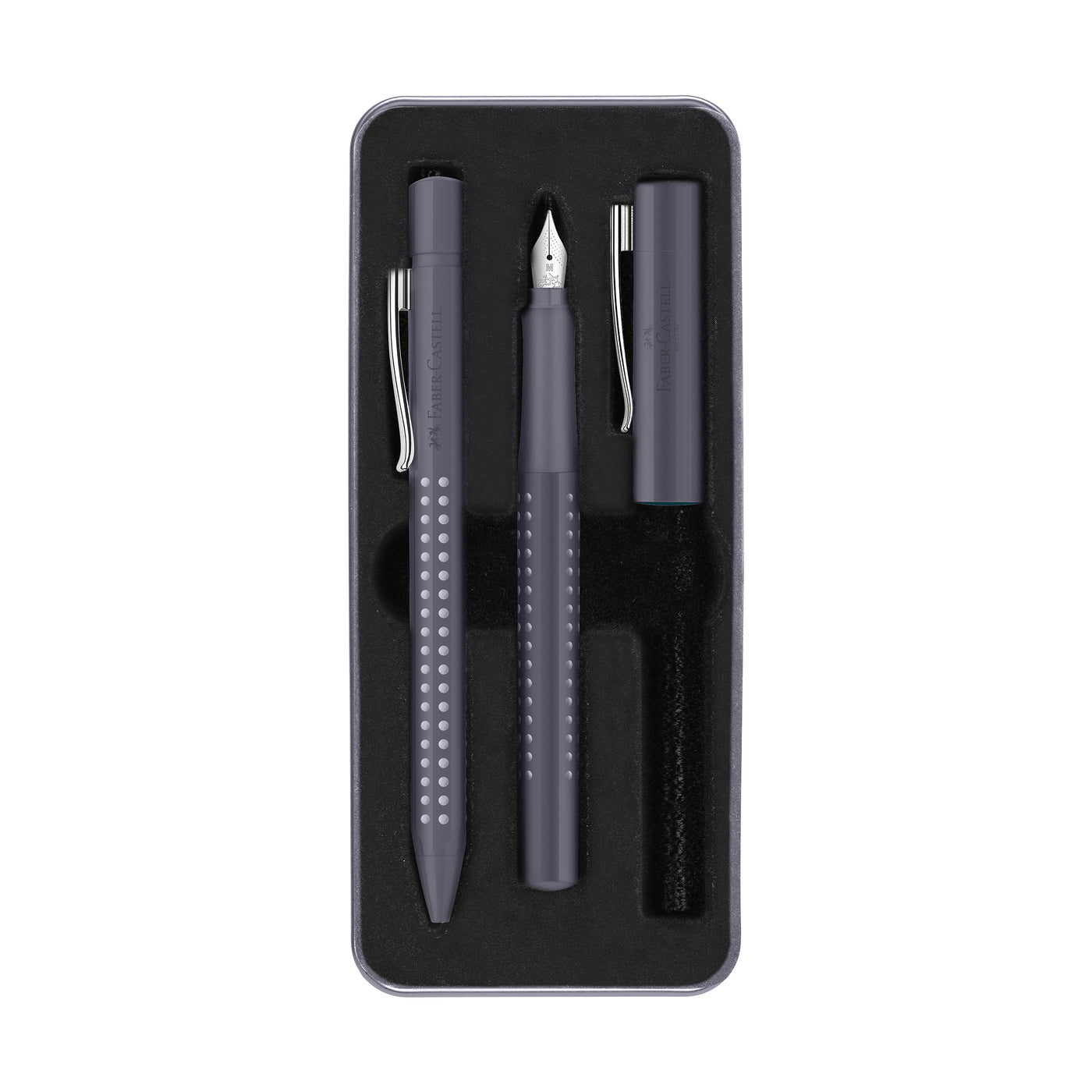 Faber-Castell Grip 2010 Dapple Grey Fountain Pen & Ballpoint Pen Set