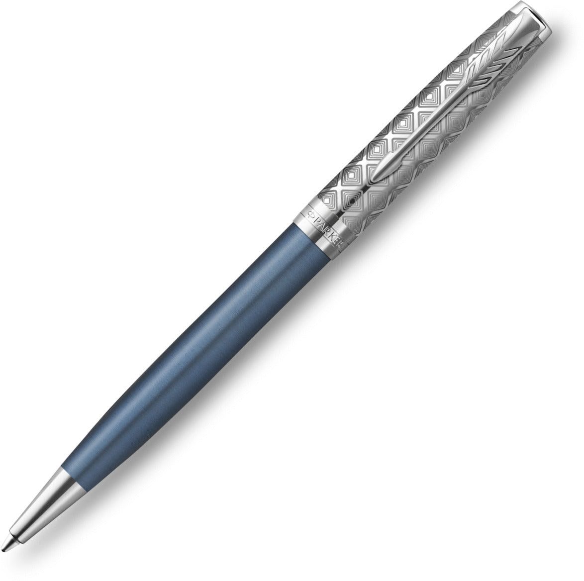 Parker Sonnet Premium Metal & Blue Ballpoint Pen | Pen Store | Pen Place