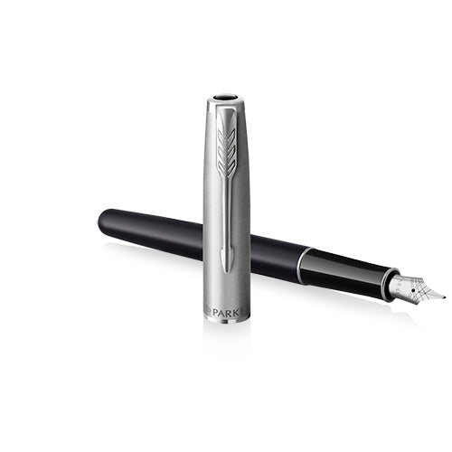 Parker Sonnet Metal & Black Lacquer with Palladium Trim Fountain Pen