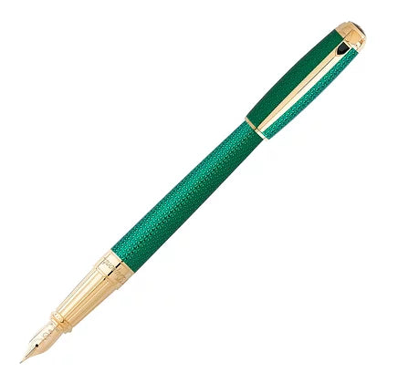 ST Dupont Line D Firehead Guilloche Emerald Fountain Pen