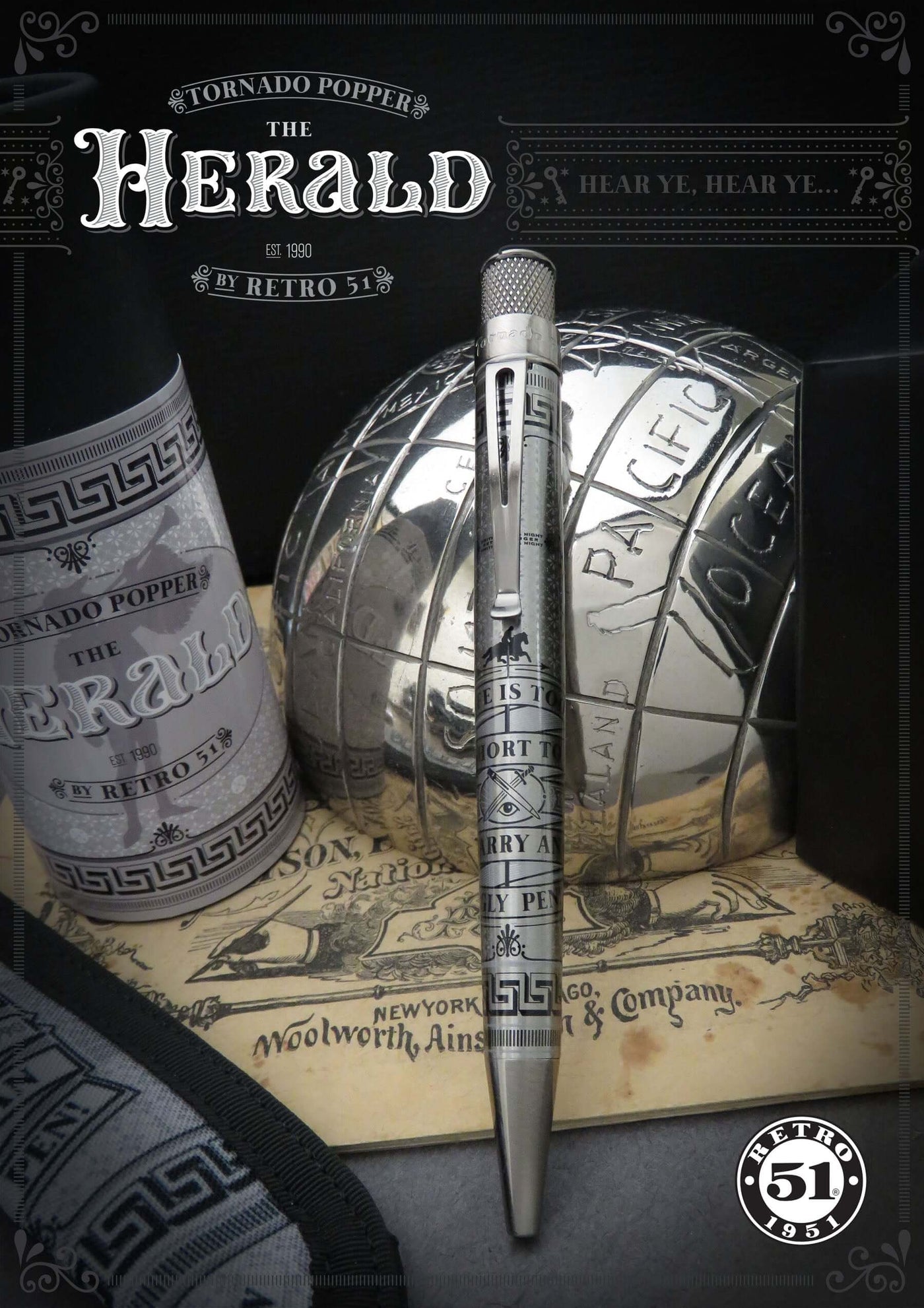 Retro 1951 Tornado Poppers Herald Rollerball Pen