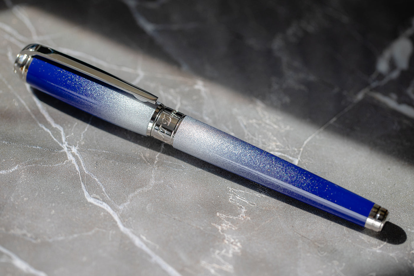 ST Dupont Line D Starburst Blue Rollerball Pen