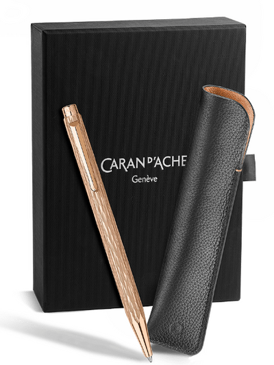 Caran d'Ache Ecridor Venetian Set Rose Gold Ballpoint Pen and Leather Case - Limited Edition