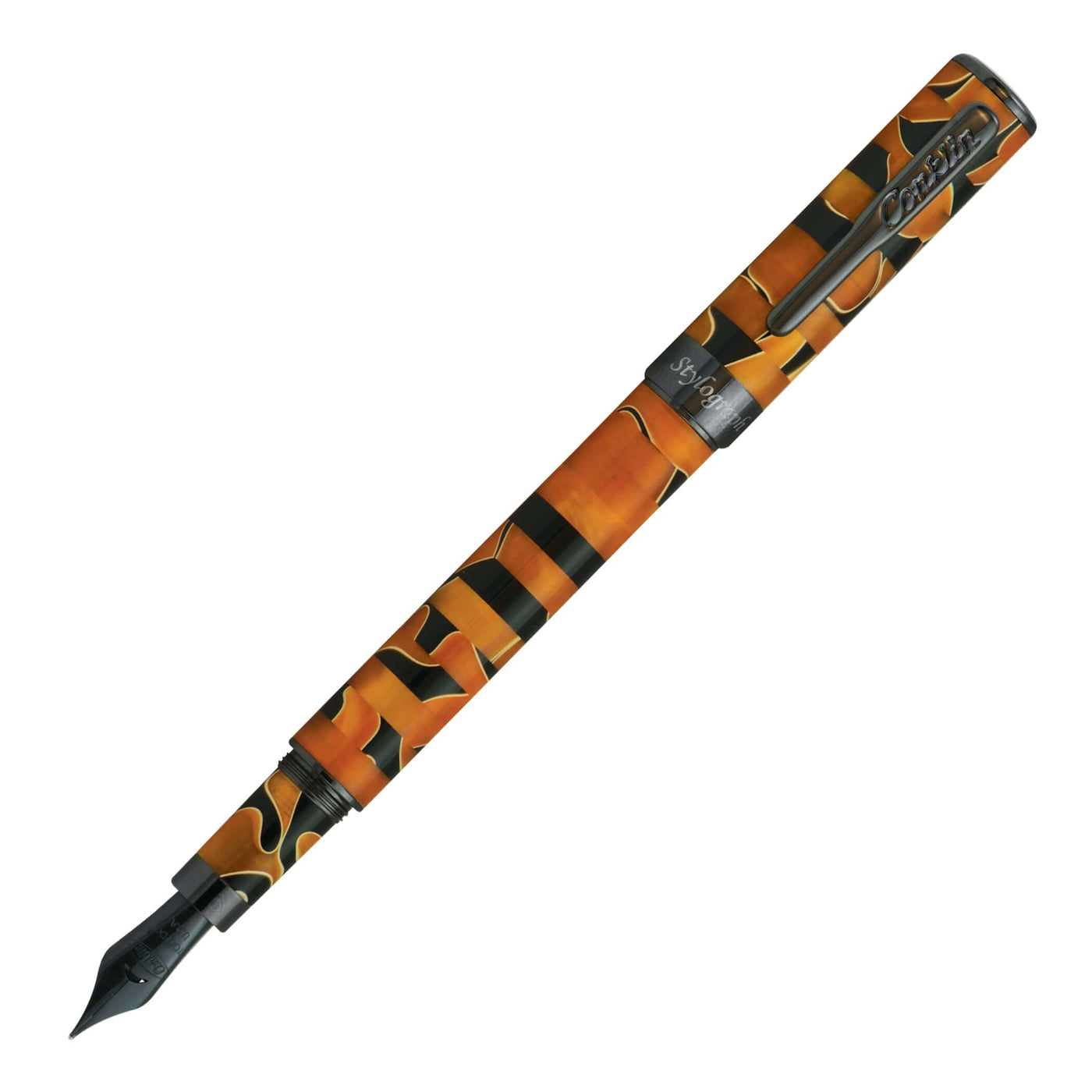 Conklin Stylograph Mosaic Orange/Black Fountain Pen