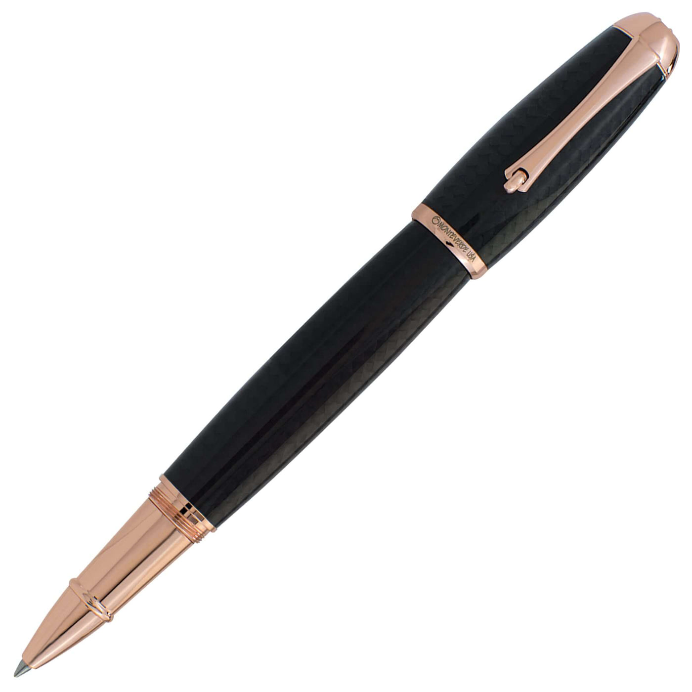 Monteverde Super Mega Carbon Fiber and Rosegold Rollerball Pen