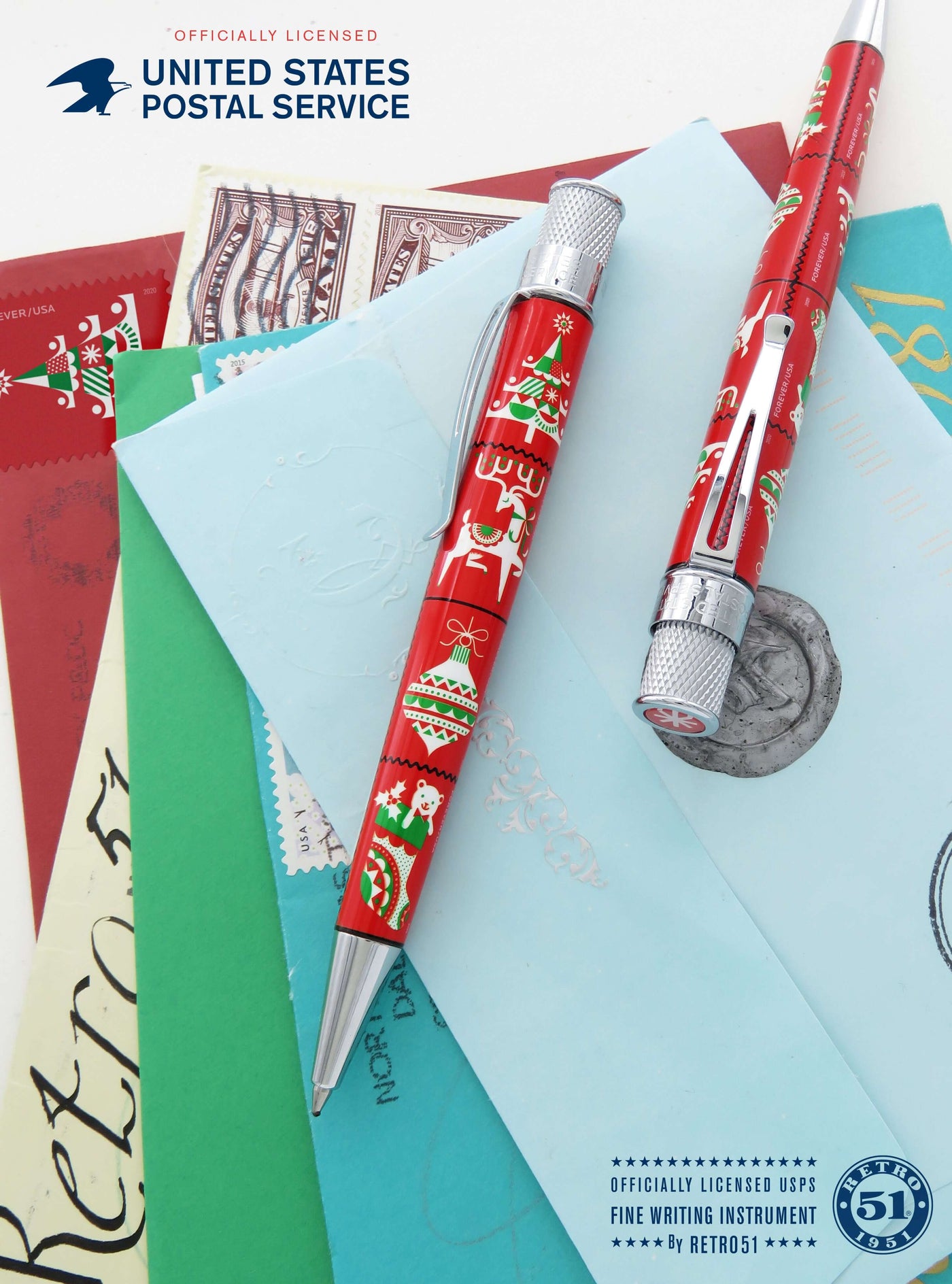 Retro 1951 Tornado USPS Holiday Stamp Rollerball Pen