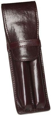 Aston Leather 2 Pen Holder Brown | PEN2-BN | Pen Place