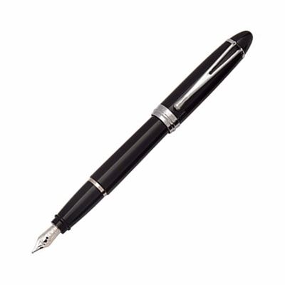Aurora Ipsilon DeLuxe Black/Chrome Fountain Pen | B12/C | Pen Place