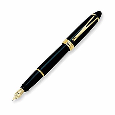 Aurora Ipsilon DeLuxe Black/Gold Fountain Pen | B12/N | Pen Place