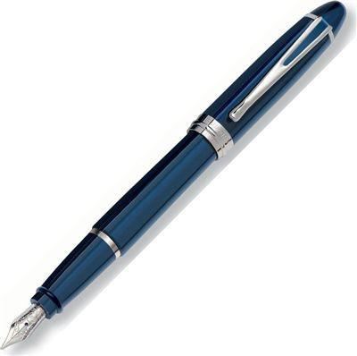Aurora Ipsilon DeLuxe Blue/Chrome Fountain Pen | B12/CB | Pen Place