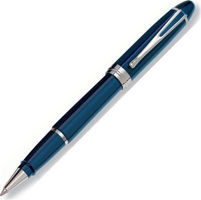 Aurora Ipsilon DeLuxe Blue/Chrome Rollerball Pen | B72/CB | Pen Place