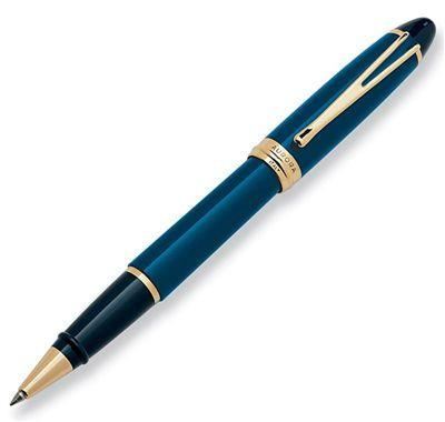 Aurora Ipsilon DeLuxe Blue/Gold Rollerball Pen | B72/B | Pen Place