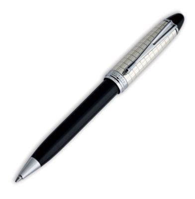 Aurora Ipsilon Quadra Sterling Silver Black Ballpoint Pen | B34CQN | Pen Place
