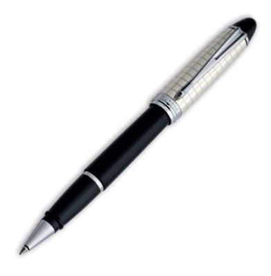 Aurora Ipsilon Quadra Sterling Silver Black Rollerball Pen | B74CQN | Pen Place