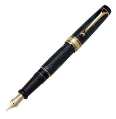 Aurora Optima Auroloide Gold Emerald Green Fountain Pen | 996V | Pen Place