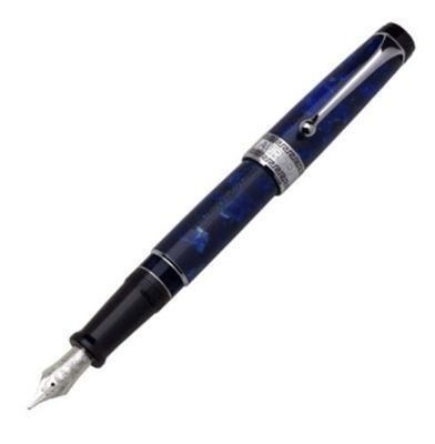 Aurora Optima Auroloide Silver Blue Fountain Pen | 996CB | Pen Place