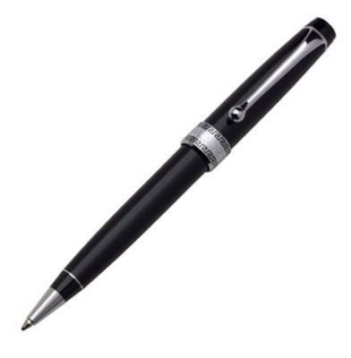 Aurora Optima Resin Chrome Black Ballpoint Pen | 998CN | Pen Place