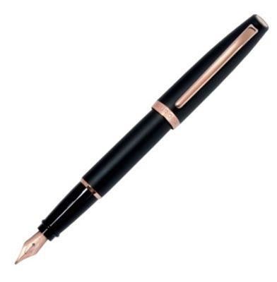Aurora Style Rose Gold Black Matte Fountain Pen | E20PN | Pen Place