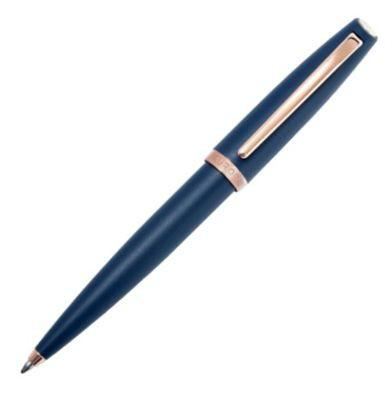 Aurora Style Rose Gold Blue Matte Ballpoint Pen | E40PB | Pen Place