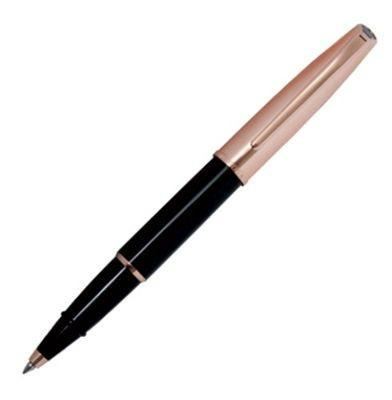 Aurora Style Rose Gold Cap Black Matte Rollerball Pen | E75LP | Pen Place