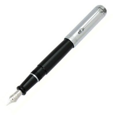 Aurora Talentum Chrome Black Fountain Pen | D11CN | Pen Place