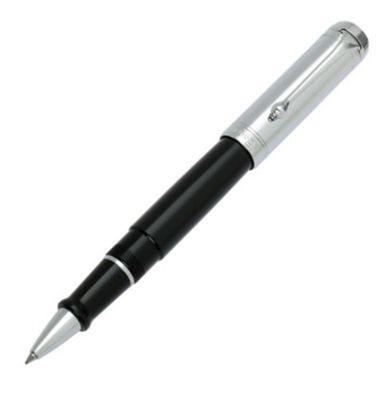 Aurora Talentum Chrome Black Rollerball Pen | D71CN | Pen Place