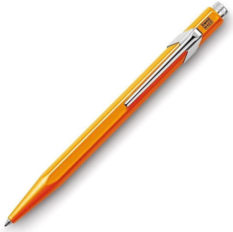 Caran d'Ache 849 Metal Fluorescent Orange Ballpoint Pen | 849.030 | Pen Place