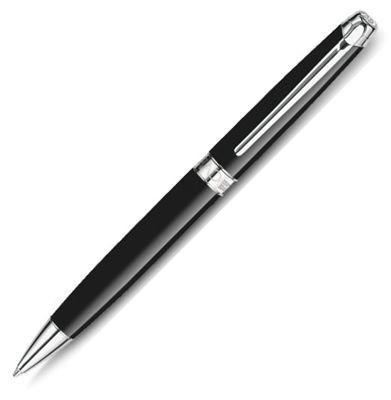 Caran d'Ache Leman Black Silver Ballpoint Pen | 4789.782 | Pen Place