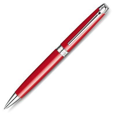 Caran d'Ache Leman Red Silver Ballpoint Pen | 4789.770 | Pen Place