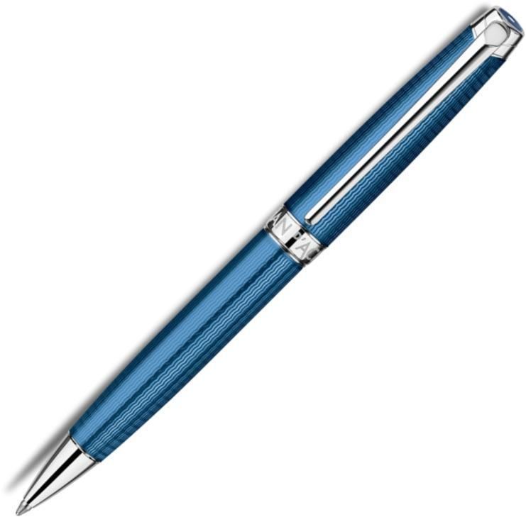 Caran d'Ache Leman Silver Coat Rhodium Plated Grand Bleu Ballpoint Pen | 4789.168 | Pen Place